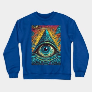 All Seeing Eye The Psychedelic Reality of Our Time Crewneck Sweatshirt